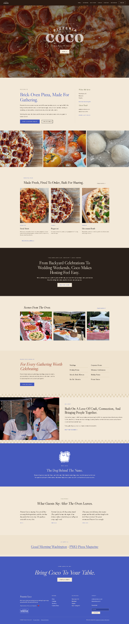 Pizzeria Coco homepage