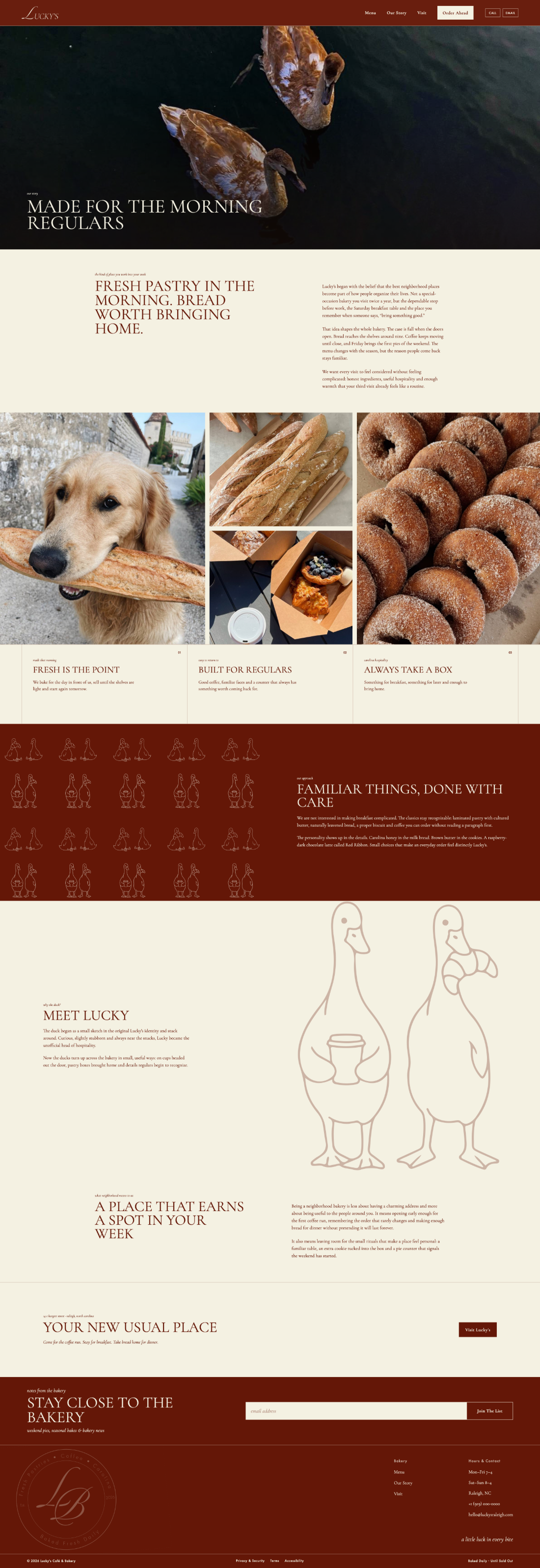 Lucky’s Our Story page