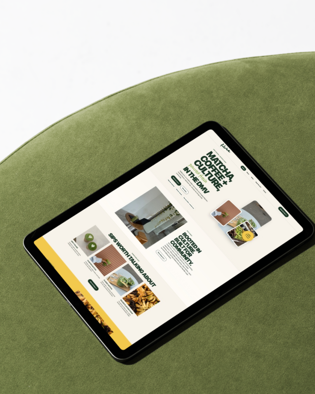 Foláké and Company website shown on a tablet